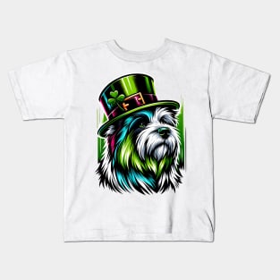 Polish Lowland Sheepdog in Saint Patrick's Day Spirit Kids T-Shirt